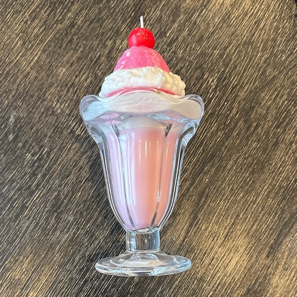Ashland Pink and Red Ice Cream Sundae Candle - Picture 1 of 4